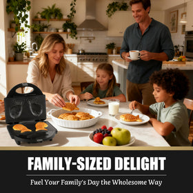 FineMade Taiyaki family-friendly setup, kids enjoy mini fish waffles as a snack.