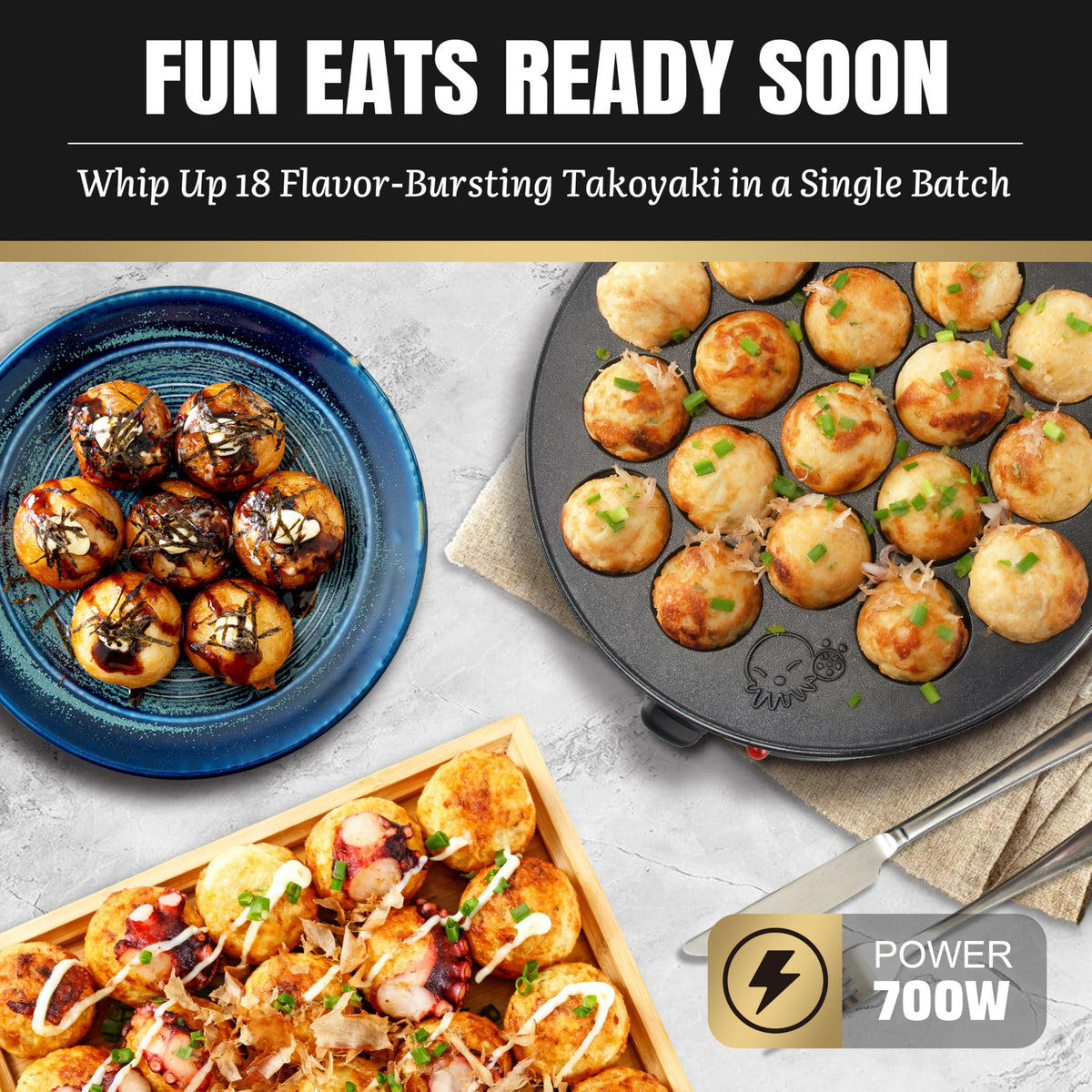 FineMade Takoyaki Maker Pan with 18-ball mold for batches