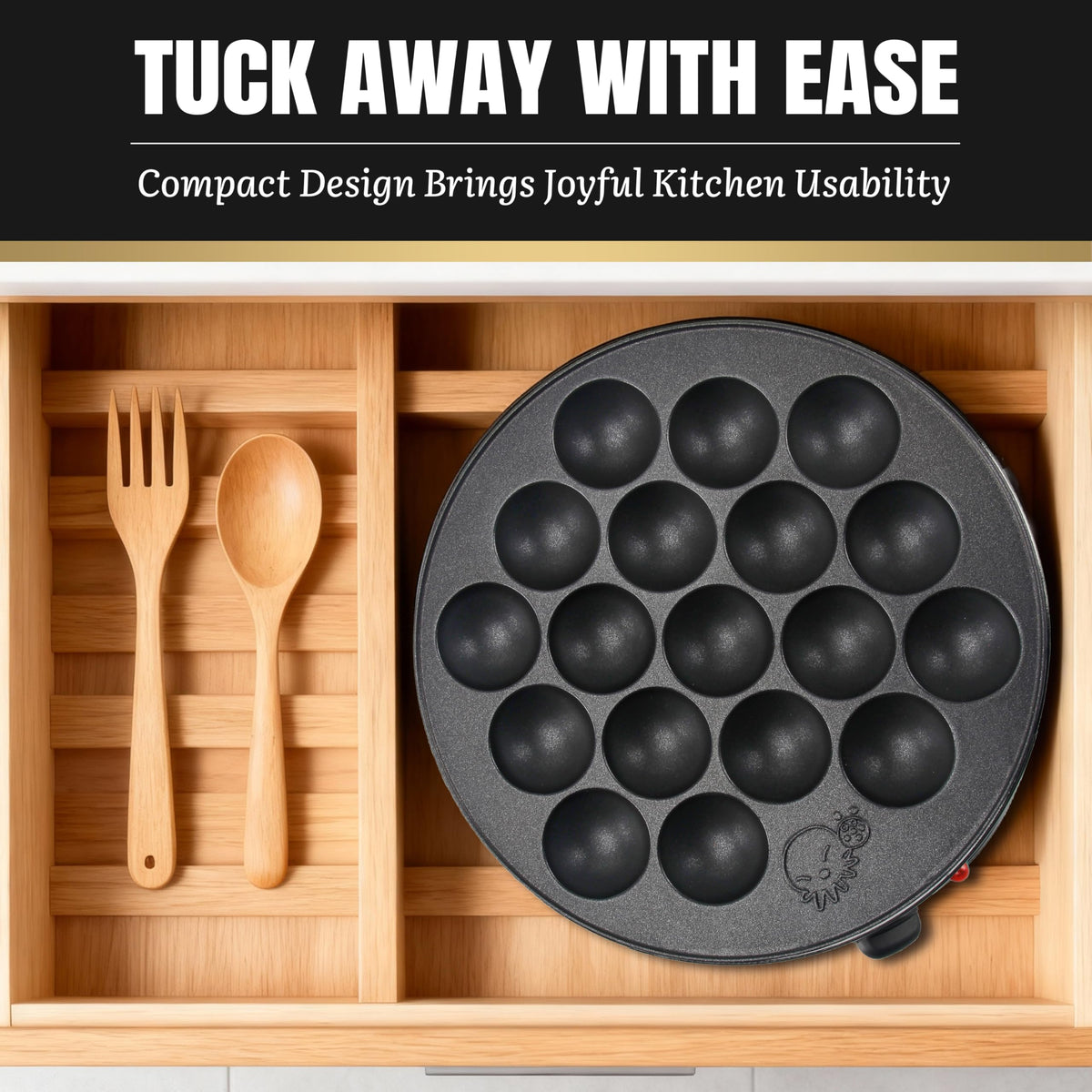 Compact FineMade Takoyaki Maker Pan on kitchen counter