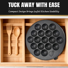 Compact FineMade Takoyaki Maker Pan on kitchen counter