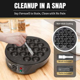 FineMade Takoyaki Maker Pan footprint keeps counters clear