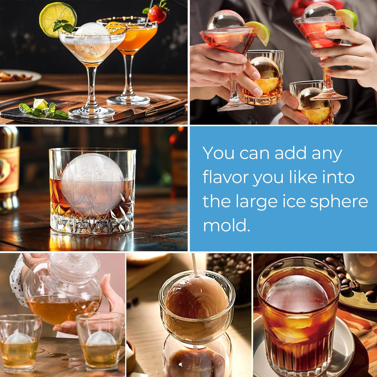 FINENUT large ice spheres preserve flavor while cooling drinks