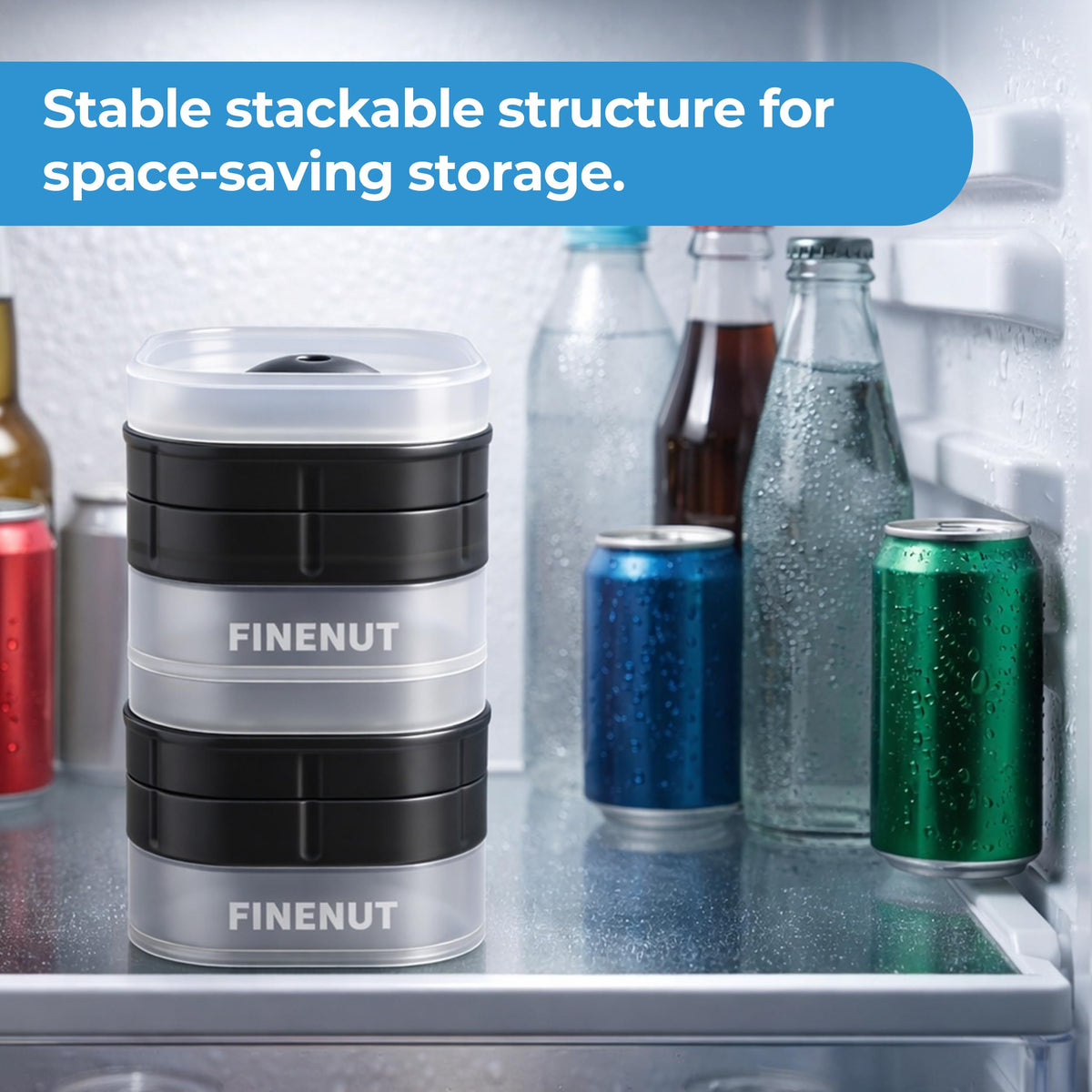 FINENUT reinforced leak-resistant mold with stackable lid for mess-free freezing