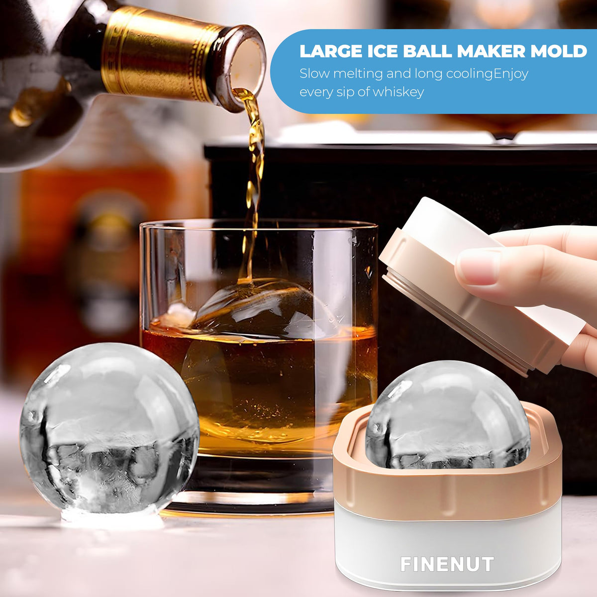 FINENUT stackable freezer storage for organized ice molds