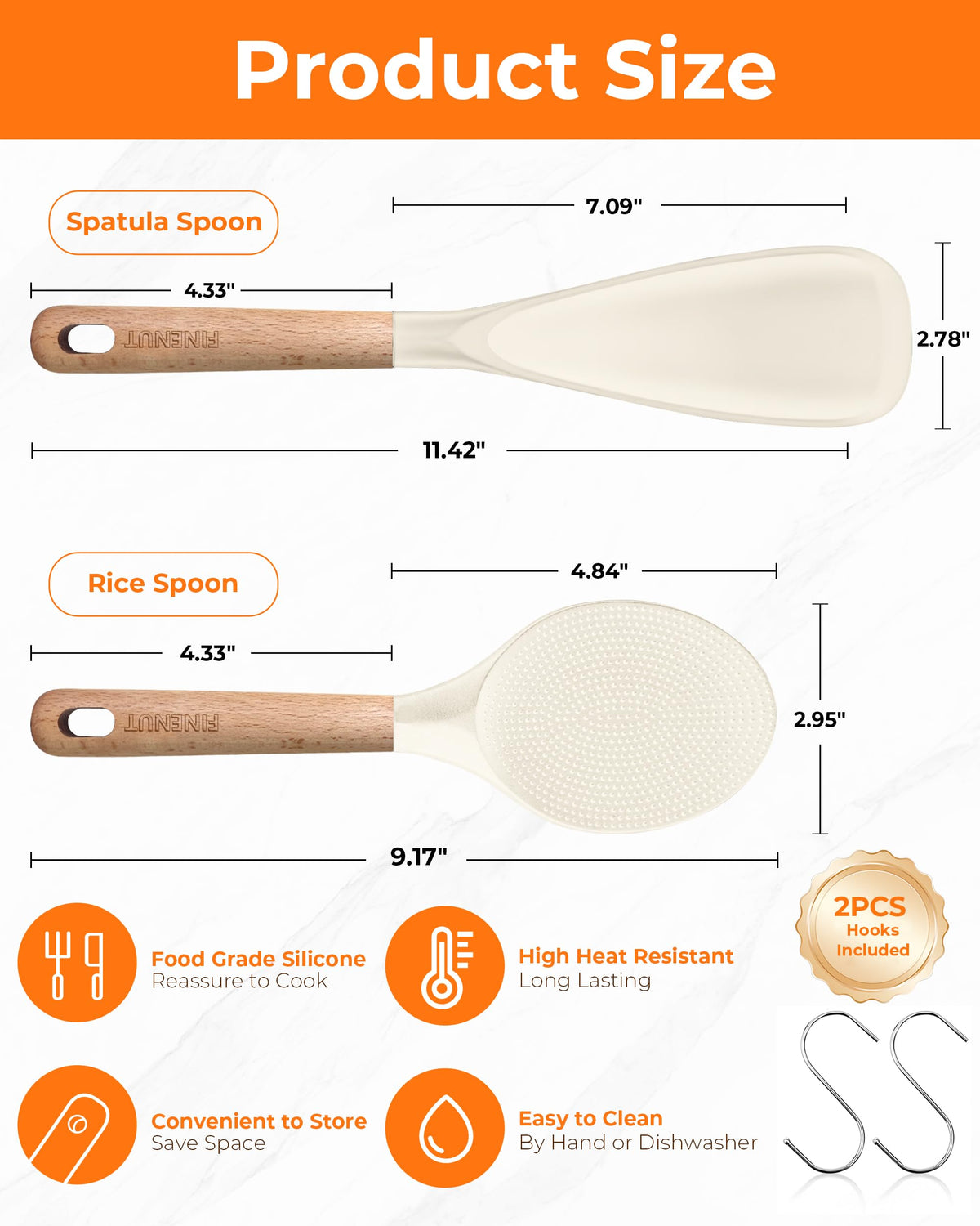 FINENUT wooden handle provides smooth, comfortable grip during long simmering sessions