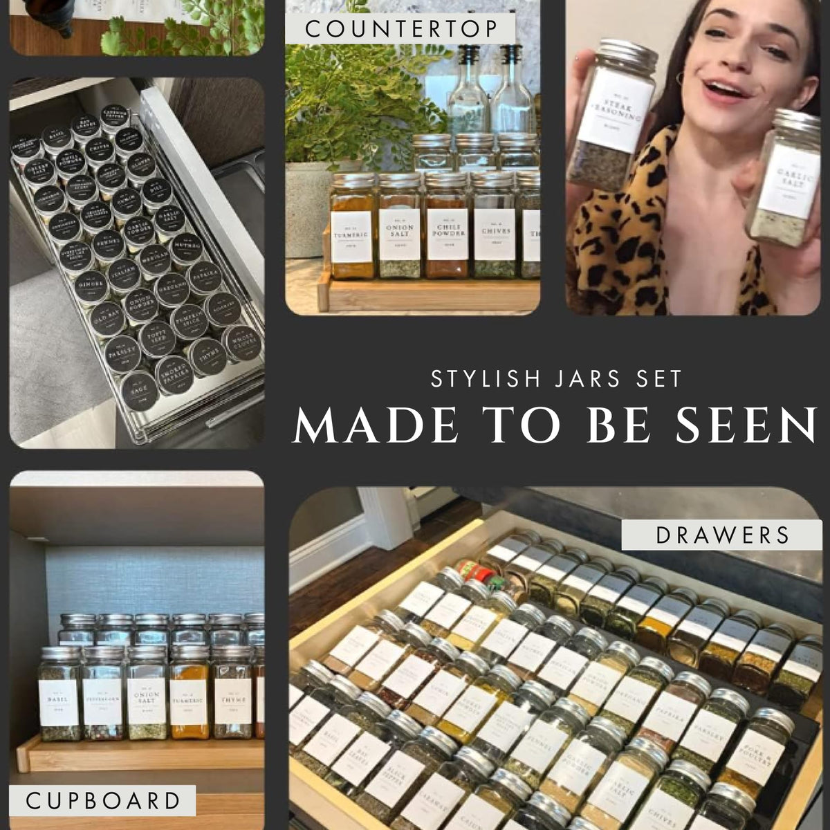 FINESSY kitchen spice storage in drawer keeps spices within reach