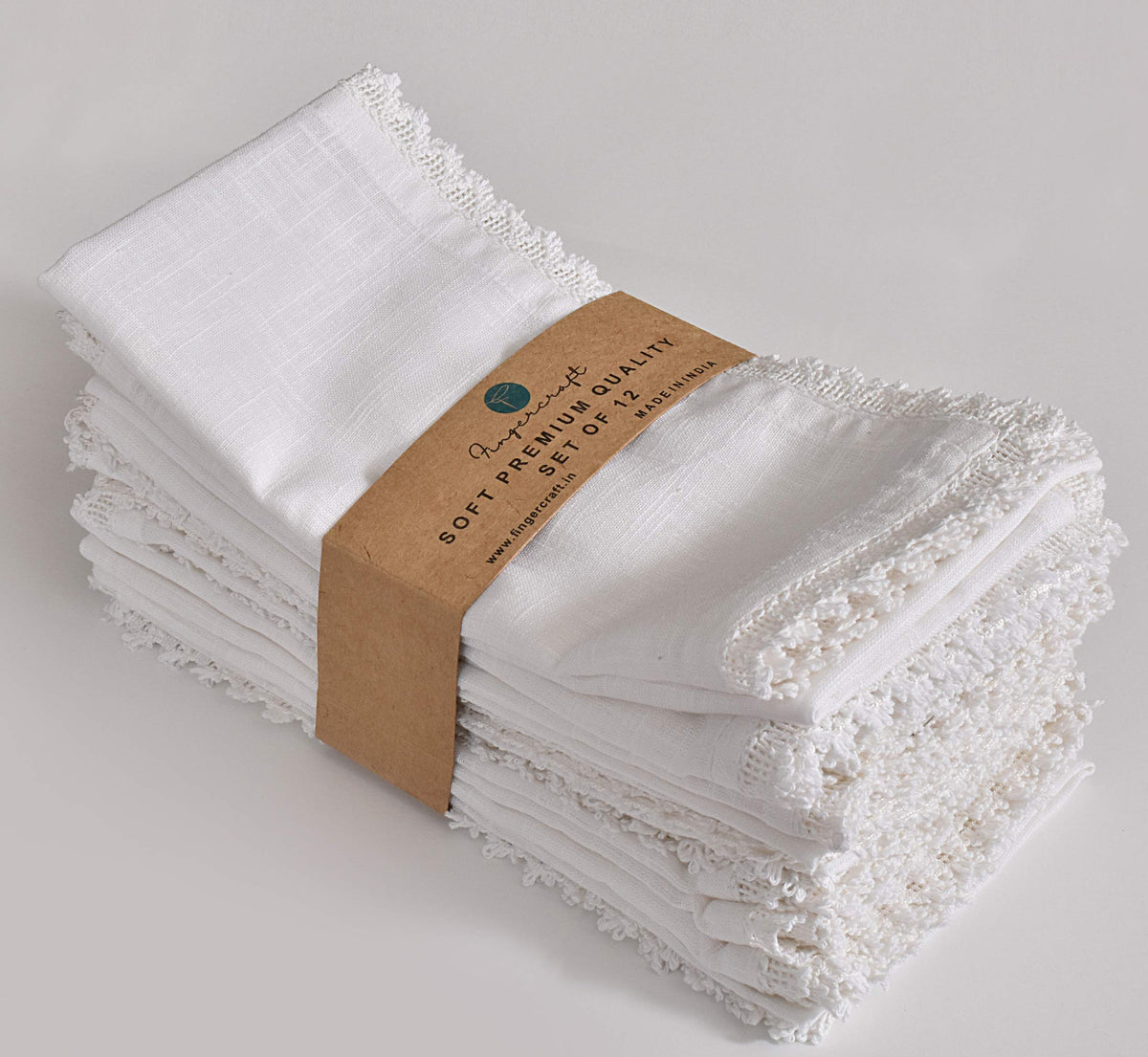 FINGERCRAFT dinner napkin, cotton-linen 12-pack, soft and absorbent for daily dining
