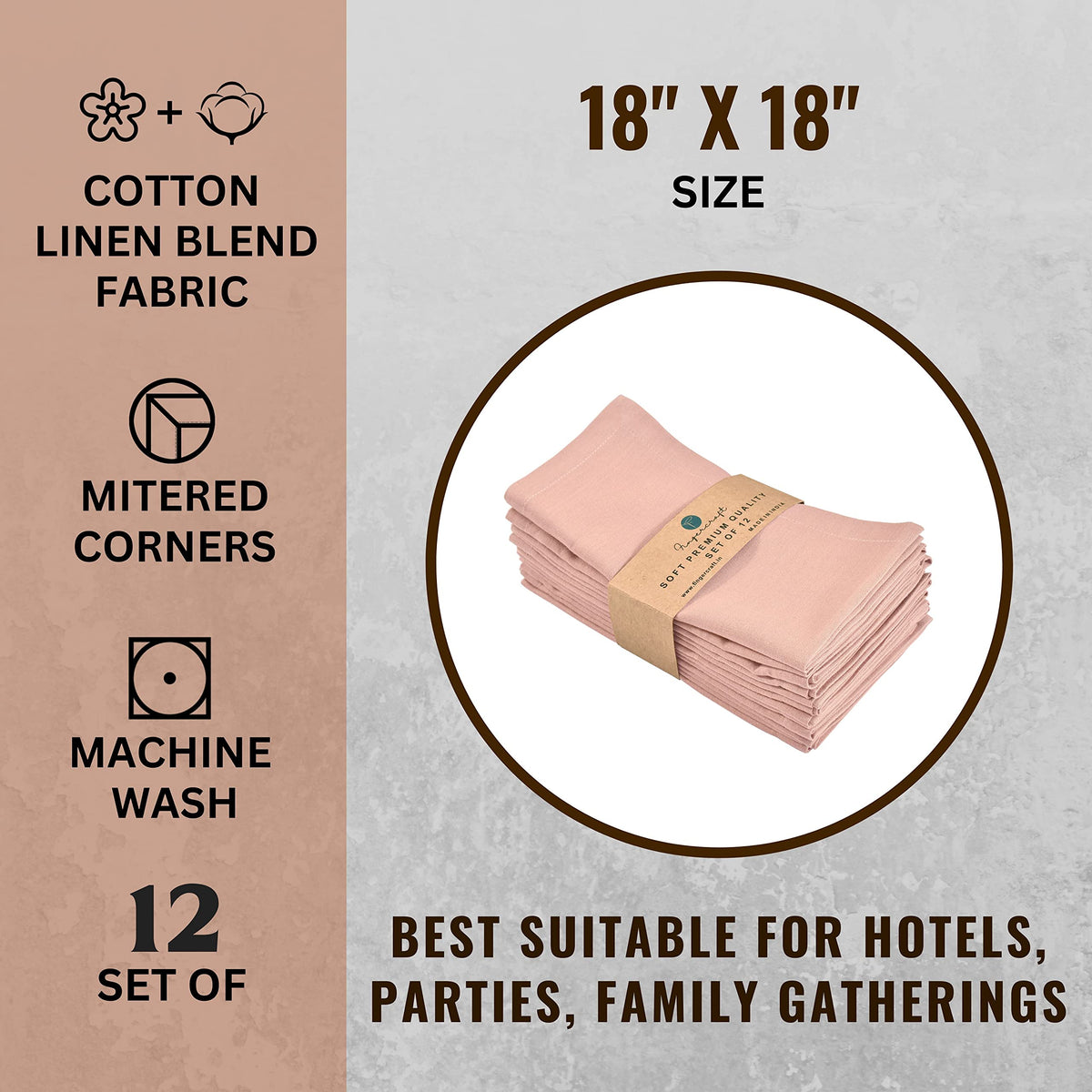 Napkin is washable and reusable in FingerCraft pack
