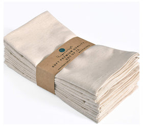 Fingercraft ivory dinner napkin folded for a crisp table setting