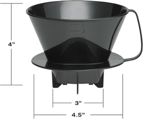 Fino cone made of BPA-free polypropylene for safe, durable brewing.