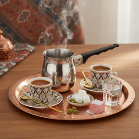 Fino Turkish Warmer side view shows durable 18-8 steel construction