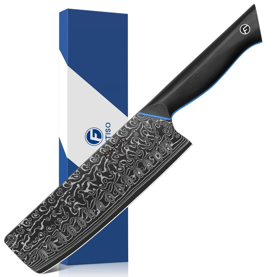 FINTISO 7-inch Nakiri knife blade ready for precise vegetable prep.
