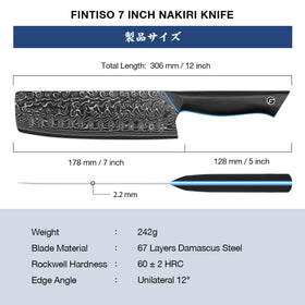 FINTISO professional Asian chef knife ideal for expert slicing and prep.