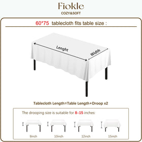 Fiokle tablecloth texture highlights durable, wrinkle-resistant fabric for everyday meals.