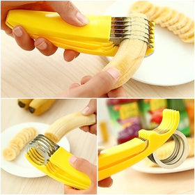 FireKylin fruit prep tool cuts strawberries and bananas quickly.