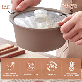 Firgi dishwasher-safe steamer with nonstick interior for easy cleanup