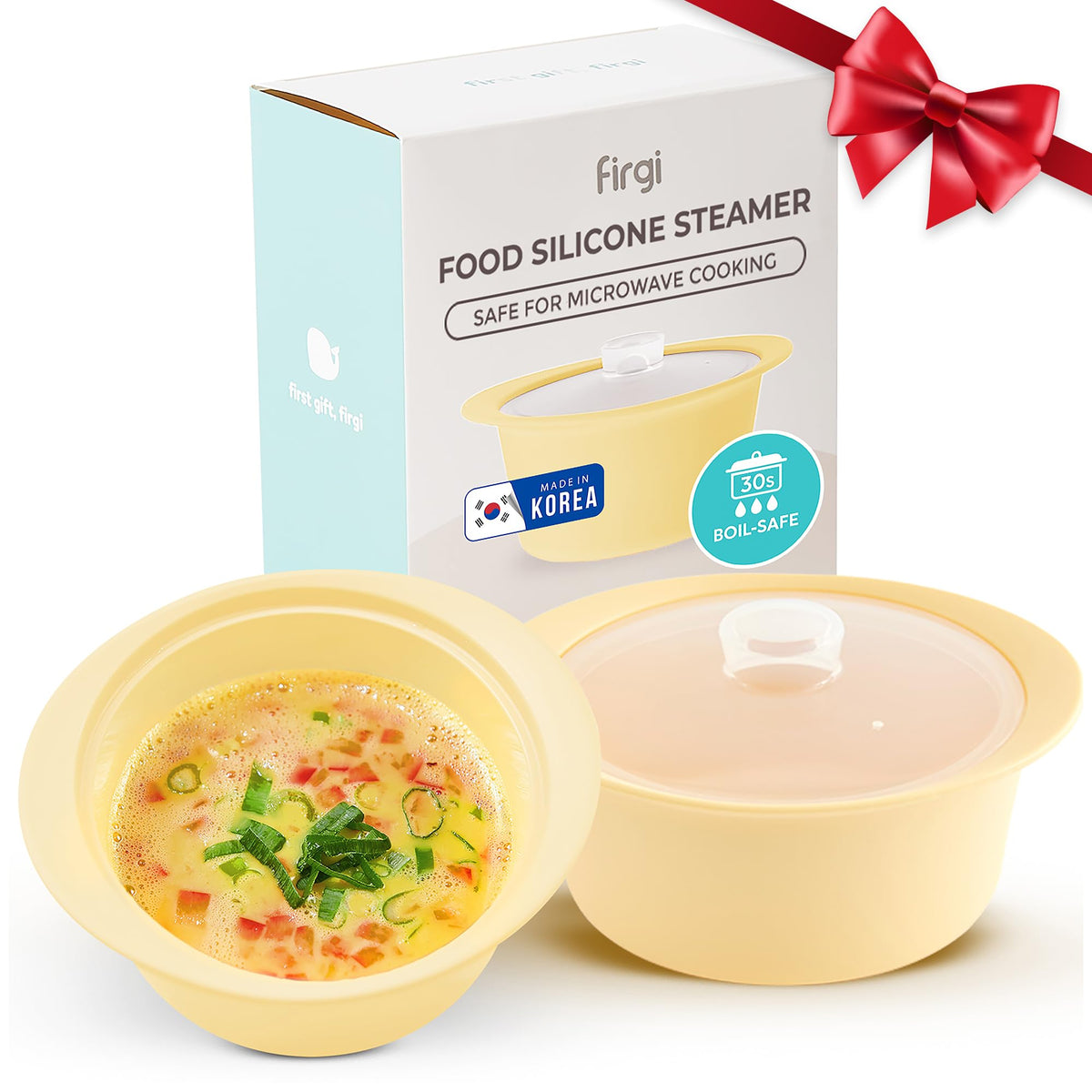 Firgi steamer pot 27oz with handle and lid for easy microwave cooking