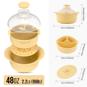 Firgi yellow steamer pot adding bright color to kitchen