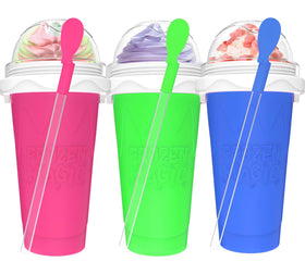 Firjuty 3pcs slushie maker cups ready for quick, flavorful frozen drinks at home.