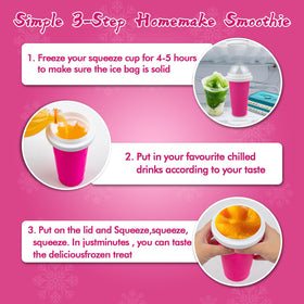 Firjuty easy-squeeze action lets you craft slushies in minutes.