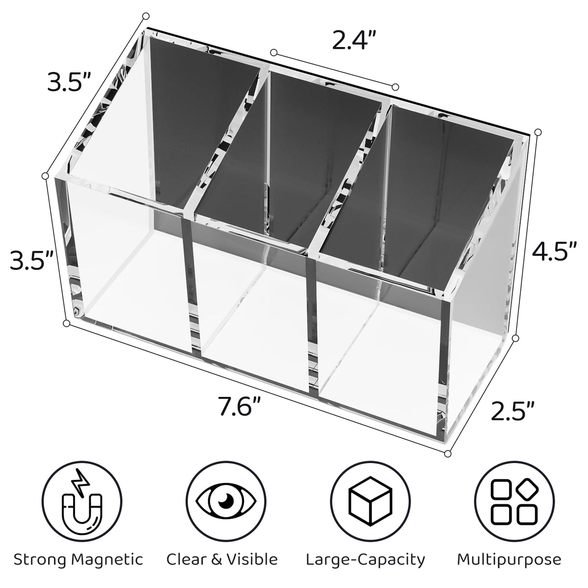 First-zgel BPA-free acrylic keeper simplifies cleanups with simple wipe maintenance.