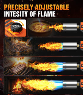 FISHOAKY adjustable flame-control knob for customizing heat and flame size.