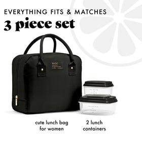 Fit & Fresh Bloomington lunch bag with two containers for organized meals on the go.