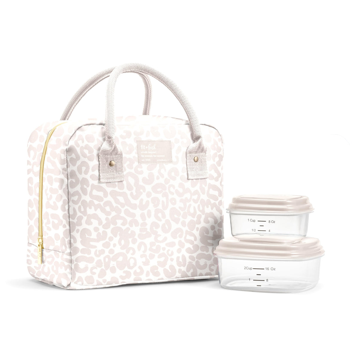 Fit & Fresh Bloomington lunch bag exterior ivory, durable stain-resistant fabric for daily use