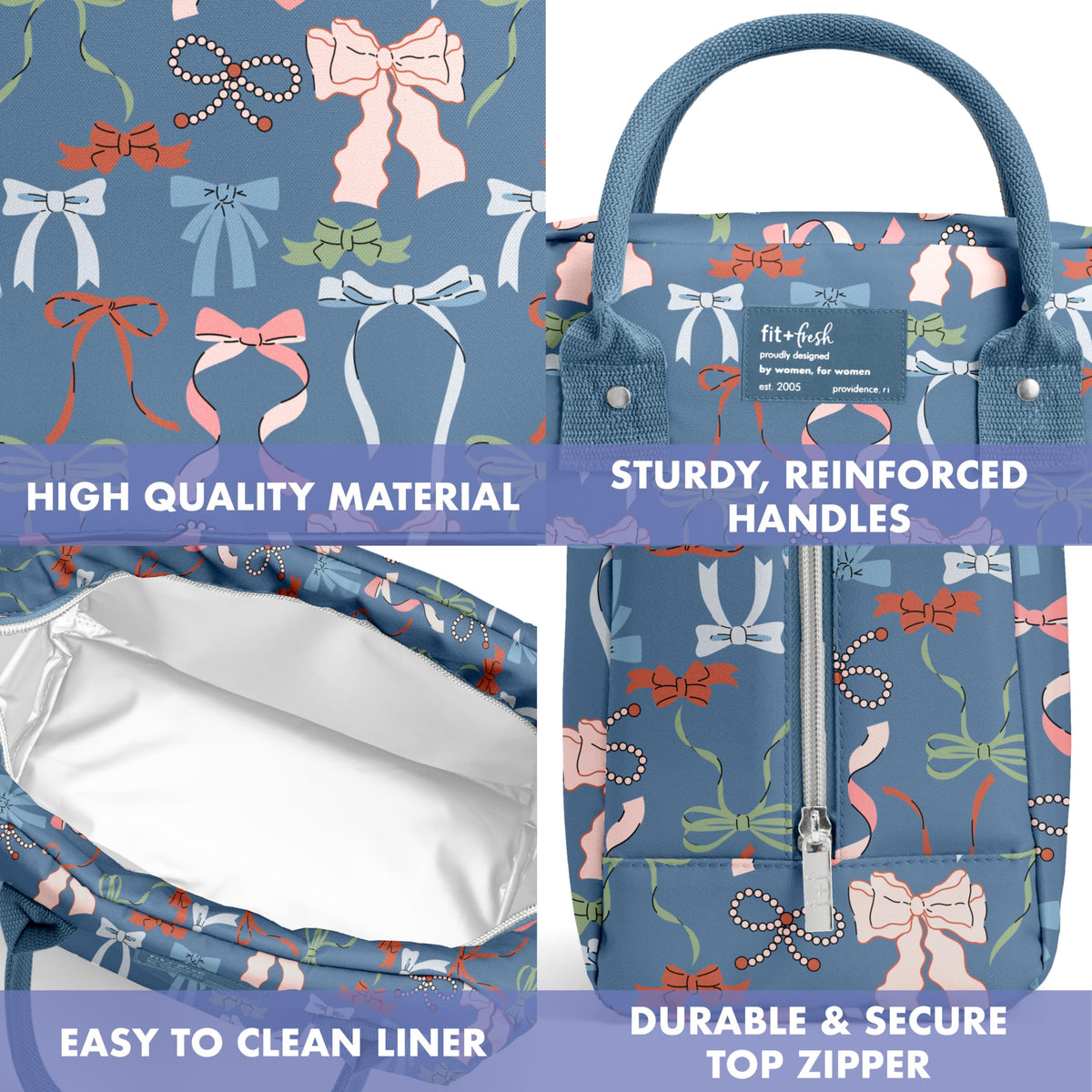 Leak-resistant liner for quick cleanup and spill protection in the Bloomington bag