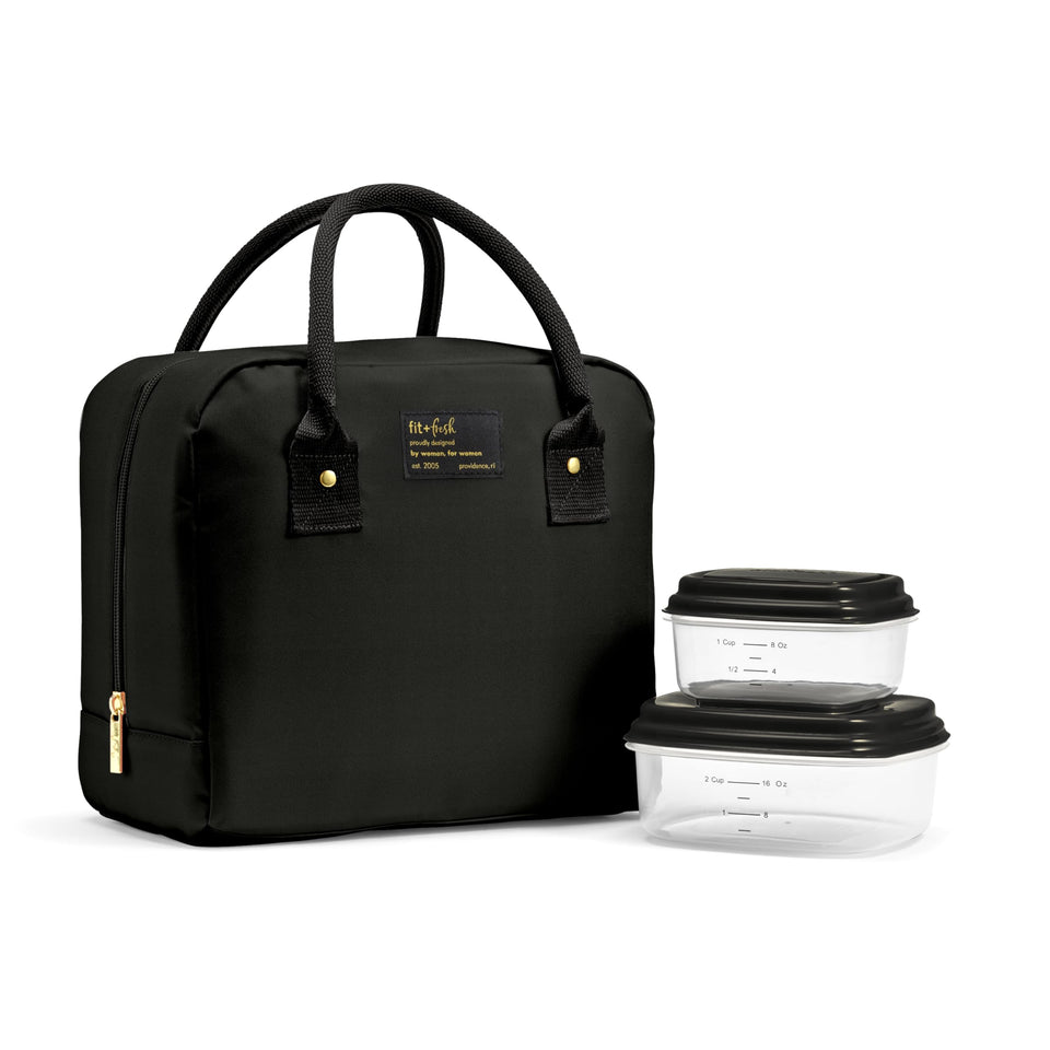 Fit & Fresh Bloomington lunch bag top opening view showing ample space for containers.