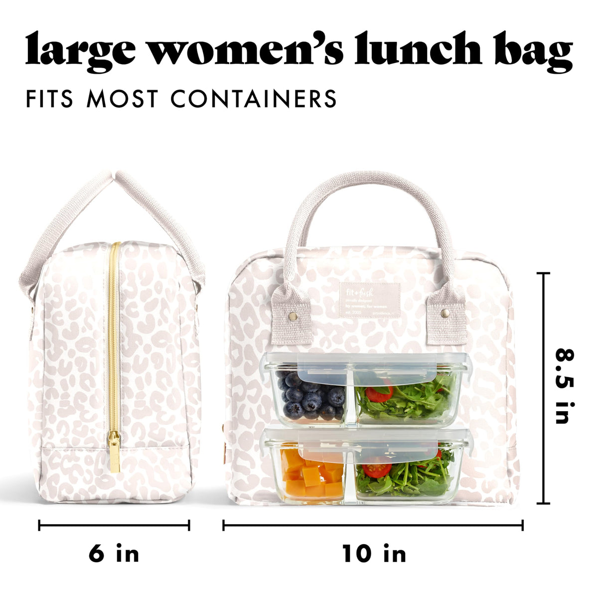 Fit & Fresh Bloomington lunch bag wide opening for quick packing and access