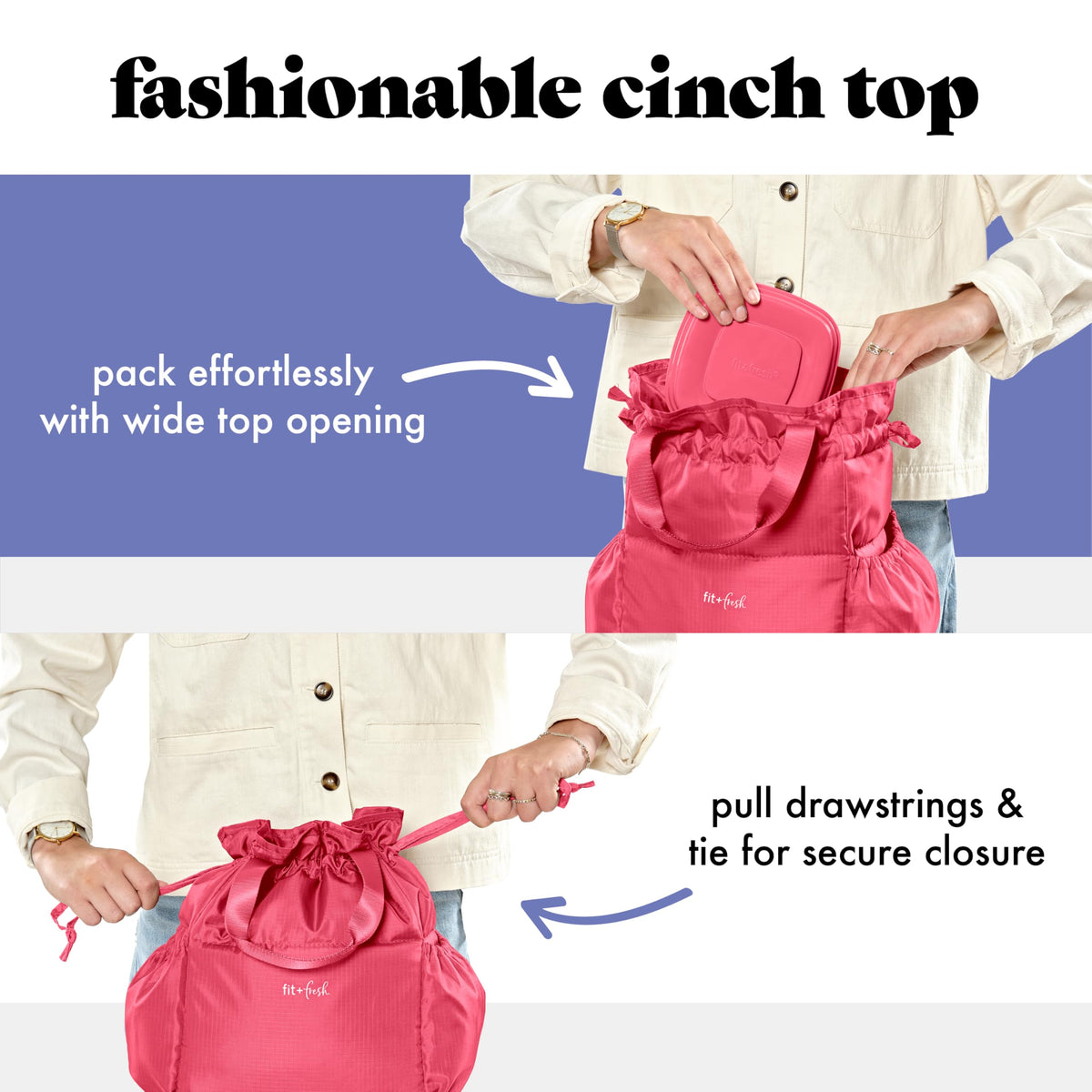 Fit & Fresh Cromwell exterior bottle pockets for on-the-go hydration