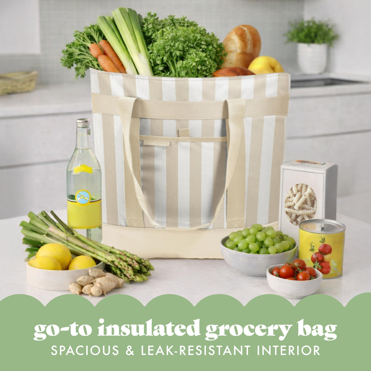 Fit & Fresh Insulated Tote in multiuse mode for shopping, catering, and picnics