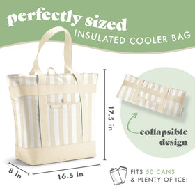 Fit & Fresh Insulated Tote with clear thermal insulation for temperature control