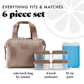 Remi lunch bag with four containers keeps meals organized for busy days.