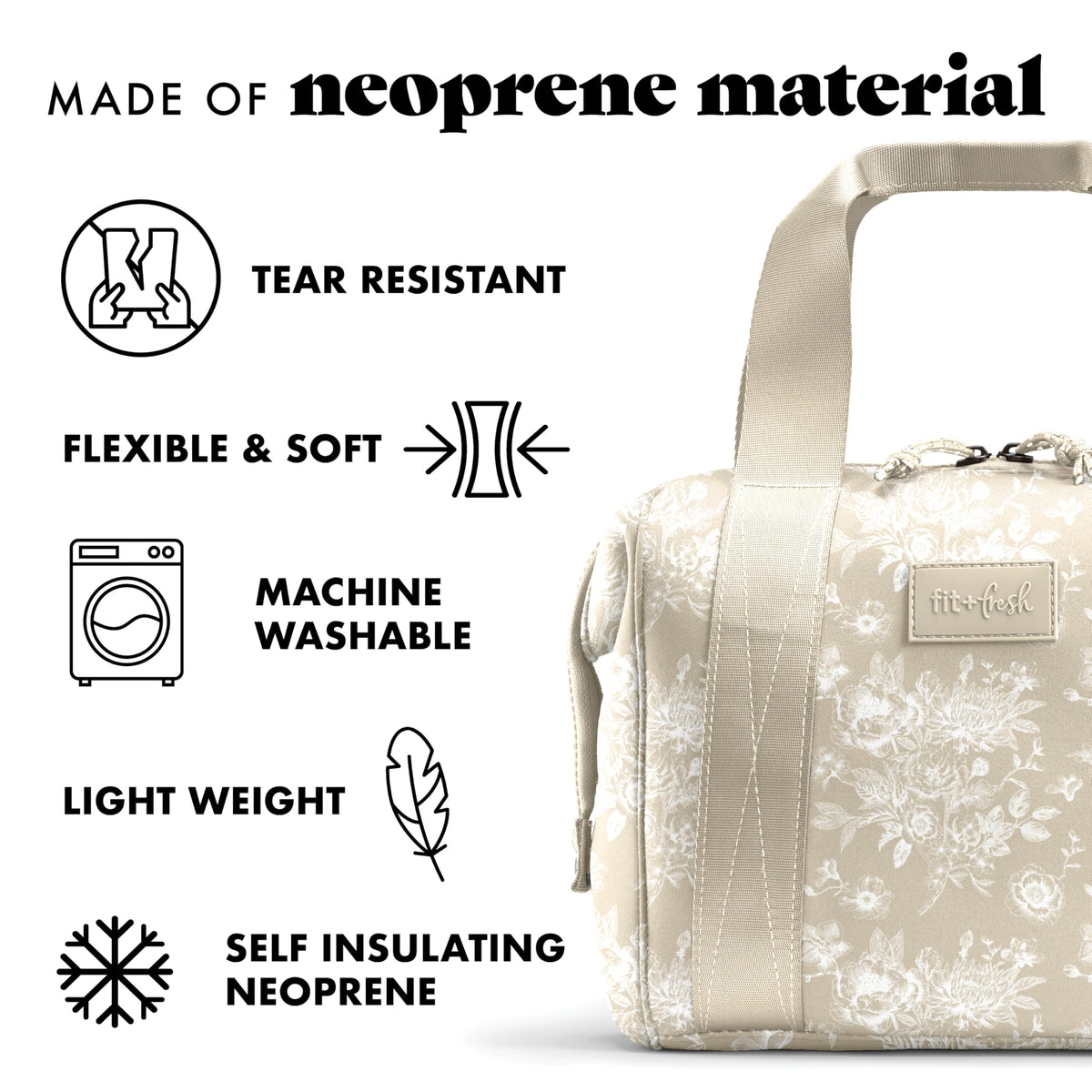 Remi lunch bag includes ice pack to keep foods cool during commutes