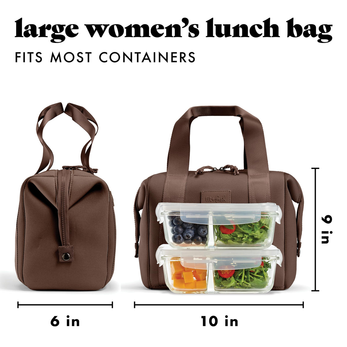 Remi lunch bag wide top opening for easy packing