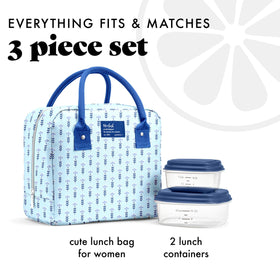 Fit and Fresh Bloomington lunch bag containers included for organized meals.