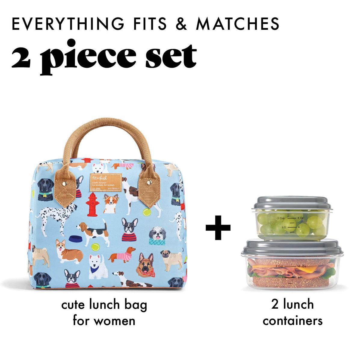 Inside Bloomington lunch bag with containers to show organized meal prep