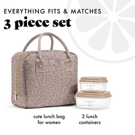 Fit & Fresh Bloomington lunch bag leak-resistant liner keeps contents tidy