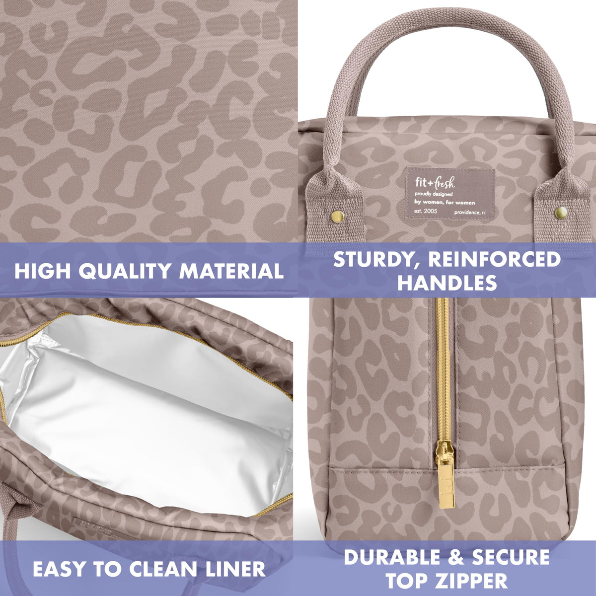 Fit & Fresh Bloomington lunch bag rolled handles for comfortable carrying