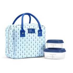 Fit and Fresh Bloomington lunch bag top opening view shows easy access and spacious interior for containers.