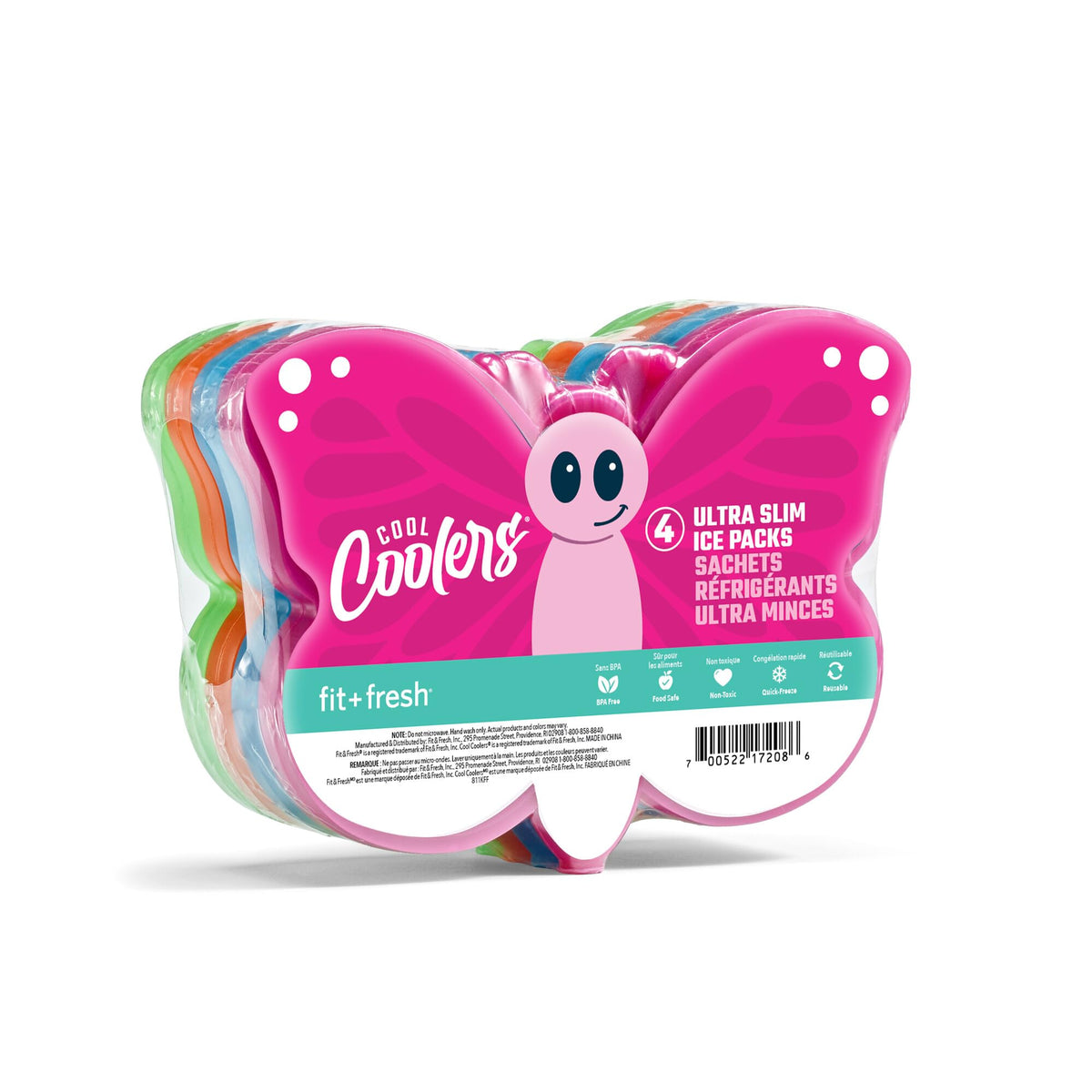 Fit & Fresh butterfly lunch ice pack keeps foods cold for hours.