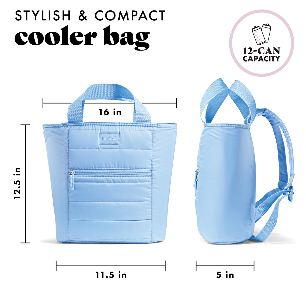Backpack straps and tote handles on Fit & Fresh Mari cooler for versatile carrying