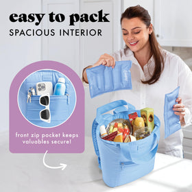 Leakproof interior of Mari cooler backpack for easy cleanup after outings