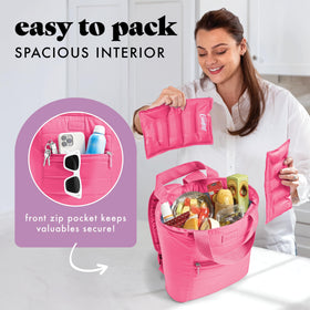 Triple-layer insulation helps keep contents cool for hours during outings.