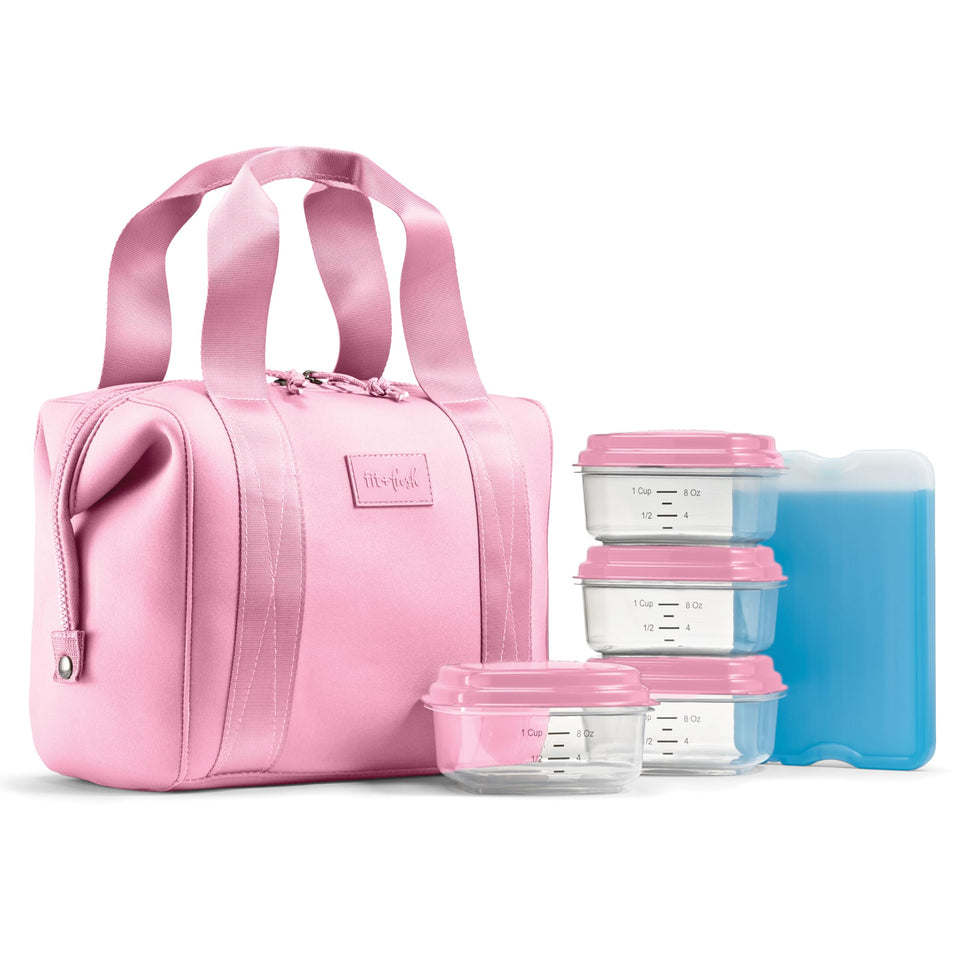 Fit & Fresh Remi lunch bag front view in pink for stylish on-the-go meals