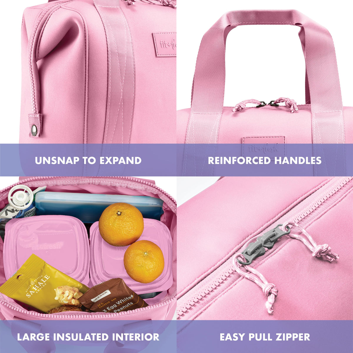 Remi lunch bag open top for quick access to containers and drinks