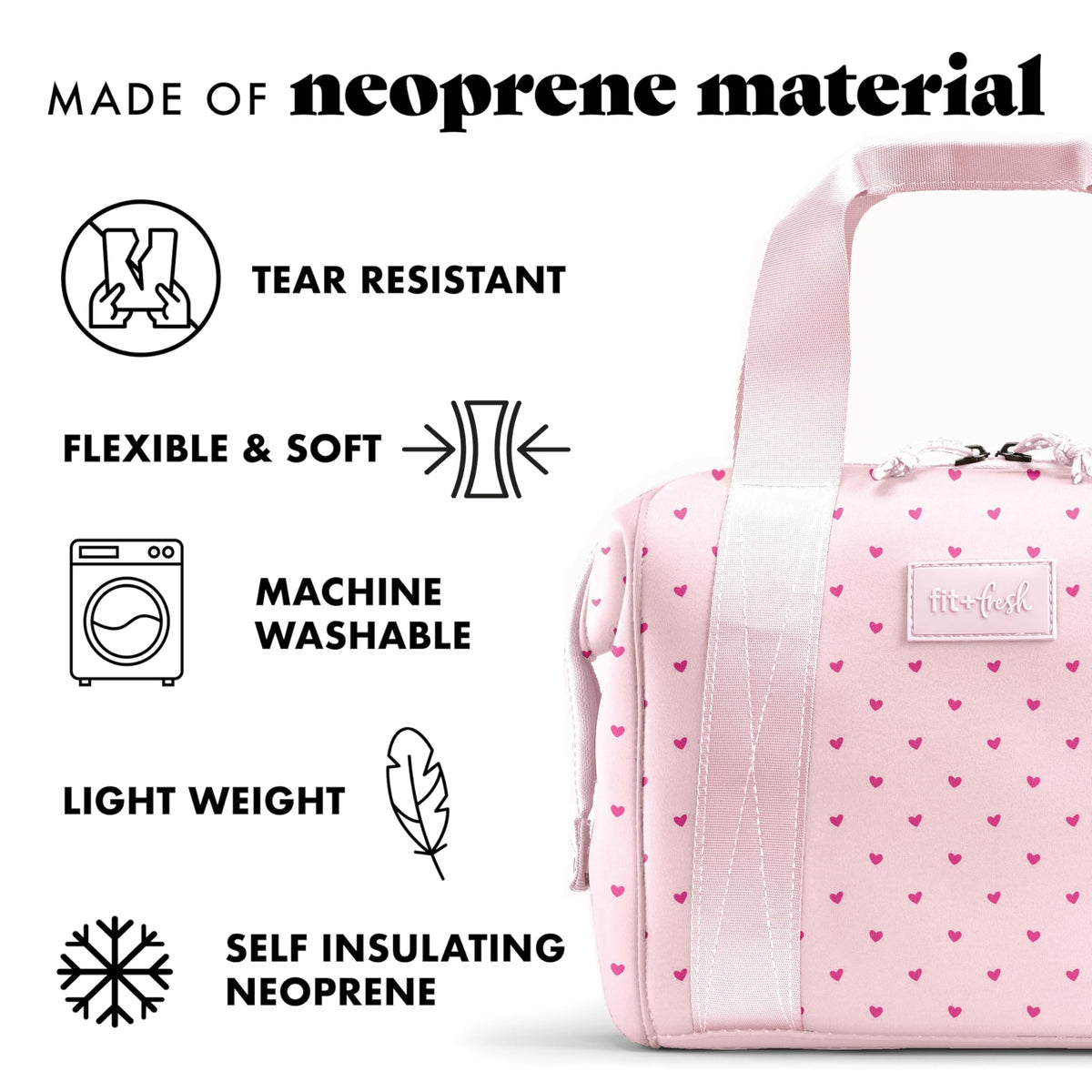 Remi lunch bag side snaps expanded for extra room and snacks