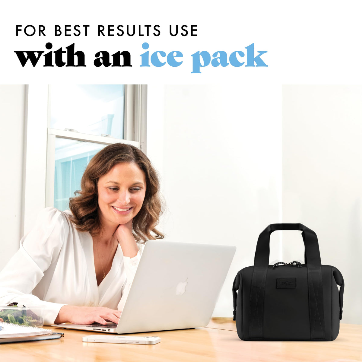 Fit & Fresh Remi lunch bag in sleek black design